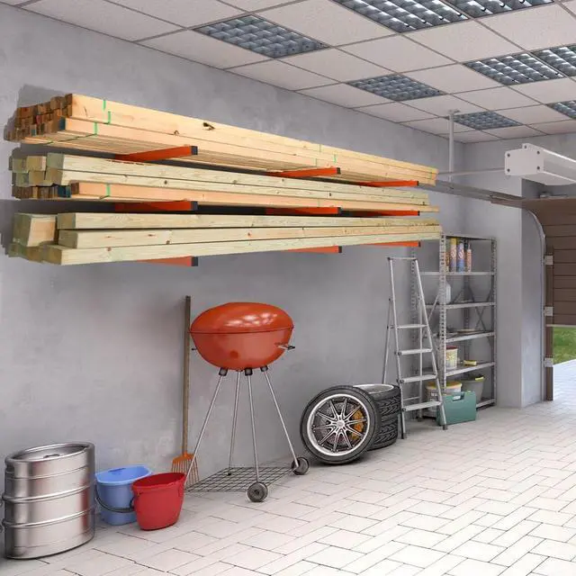 Alt view image 7 of 7 - Ultrawall Wall Mount Wood Organizer and Lumber Storage Rack with 3-Level