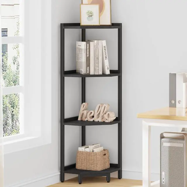 Main image of Hzuaneri Corner Shelf Stand 4-Tier Corner Bookshelf Storage Standing Shelf
