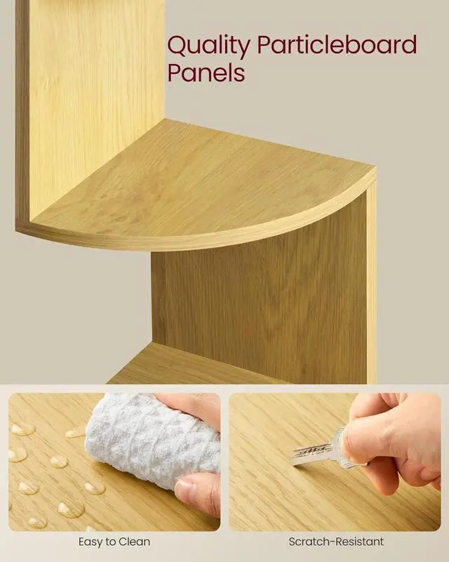 Alt view image 6 of 6 - VASAGLE Corner Shelf Wall Mount, 5-Tier Floating Corner Bookshelf