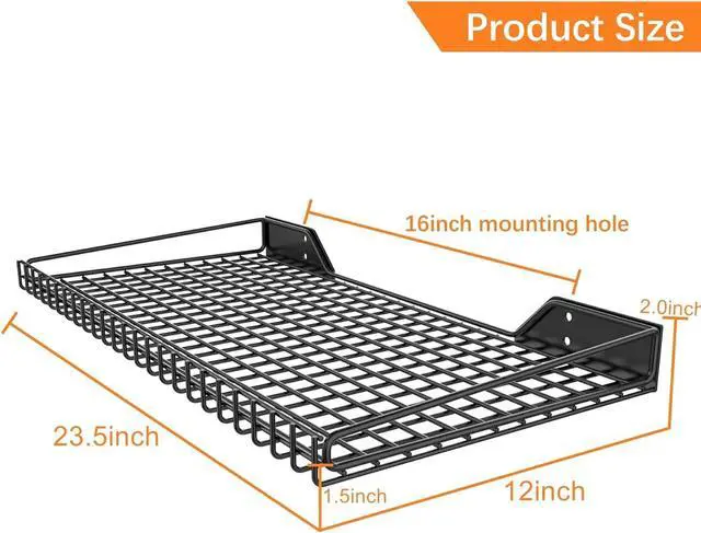 Alt view image 3 of 7 - WALMANN 2-Pack Garage Wall Shelf, 23.5" x 12" Wall Mounted Storage Shelves