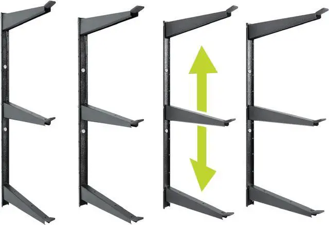 Main image of Heavy Duty Wood and Lumber Storage Rack (2-Pack), Holds Up To 960 lbs - Easy to Install Mounted Rack - Steel Construction Storage Solution For Garage, Basement & Pantry by Delta Cycle