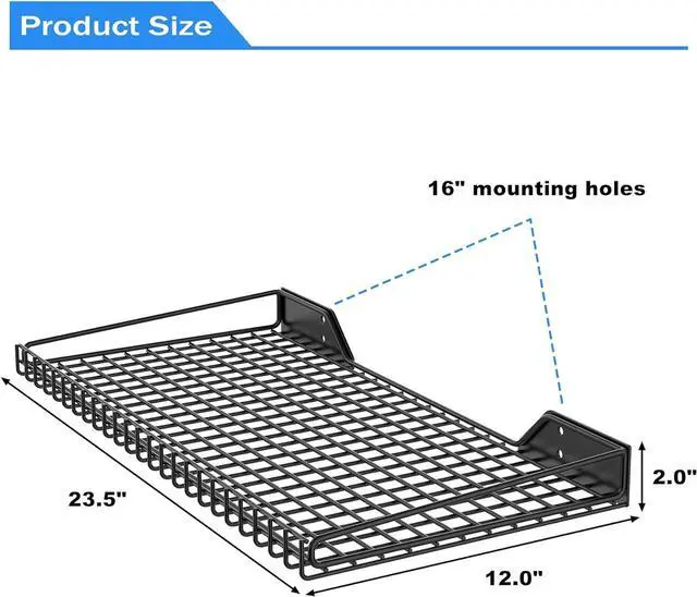 Alt view image 5 of 7 - TORACK 2-Pack Wall Mounted Storage Shelves, 23.5" x 12" Wall Shelf