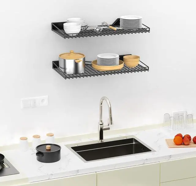 Alt view image 4 of 7 - TORACK 2-Pack Wall Mounted Storage Shelves, 23.5" x 12" Wall Shelf
