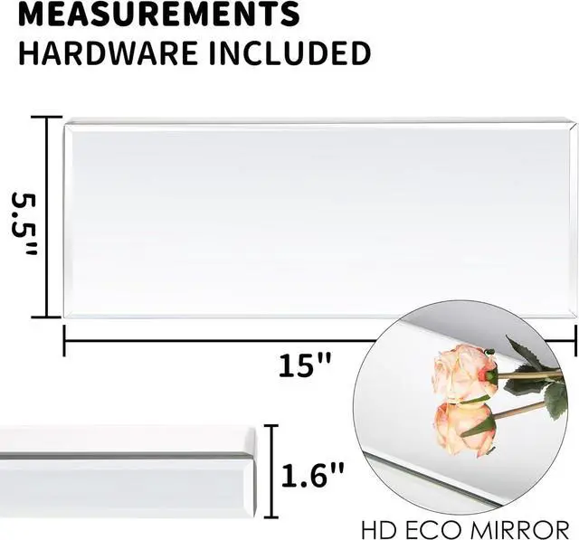 Alt view image 2 of 7 - SHYFOY Mirrored Floating Shelves for Wall, Set of 3, Silver