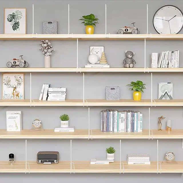 Alt view image 2 of 7 - Shelf Dividers for Closet Organization, 8 Pack Metal Closet Shelf Dividers, Closet Shelf Organizer for Wood Closet Separator