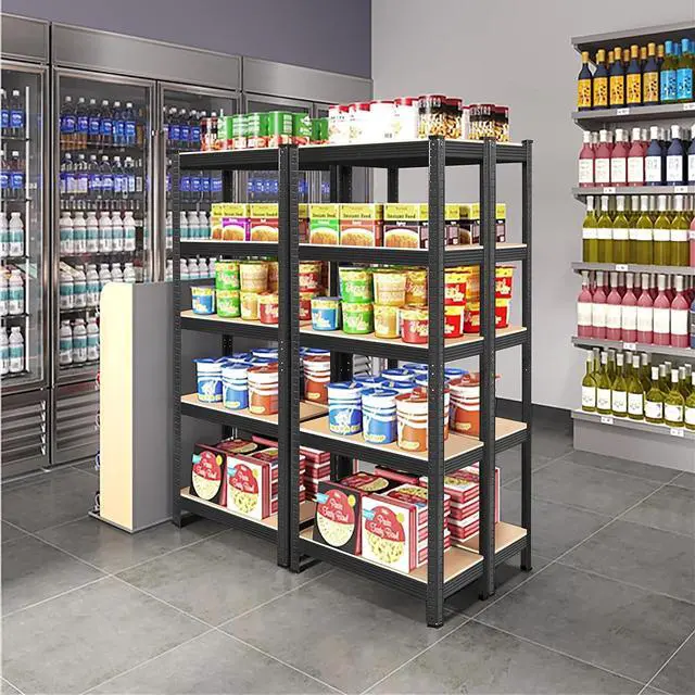 Alt view image 2 of 7 - Topeakmart 2PCS 5-Tier Metal Storage Shelving Unit, 35.5x12x71Inch, Black