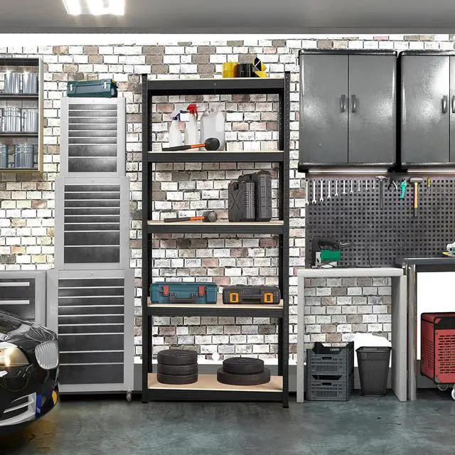 Alt view image 4 of 7 - Topeakmart 2PCS 5-Tier Metal Storage Shelving Unit, 35.5x12x71Inch, Black