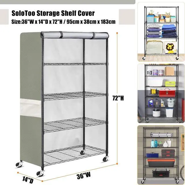 Alt view image 2 of 7 - Wire Shelf Cover Waterproof, 36" W x 14" D x 72" H Rack Protector