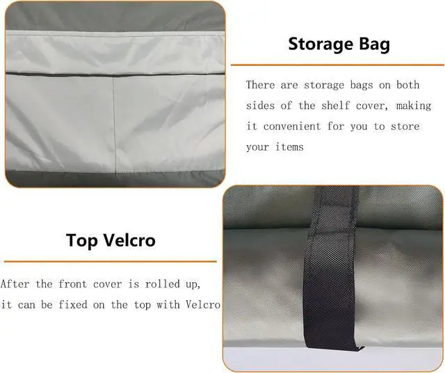 Alt view image 4 of 7 - Wire Shelf Cover Waterproof, 36" W x 14" D x 72" H Rack Protector