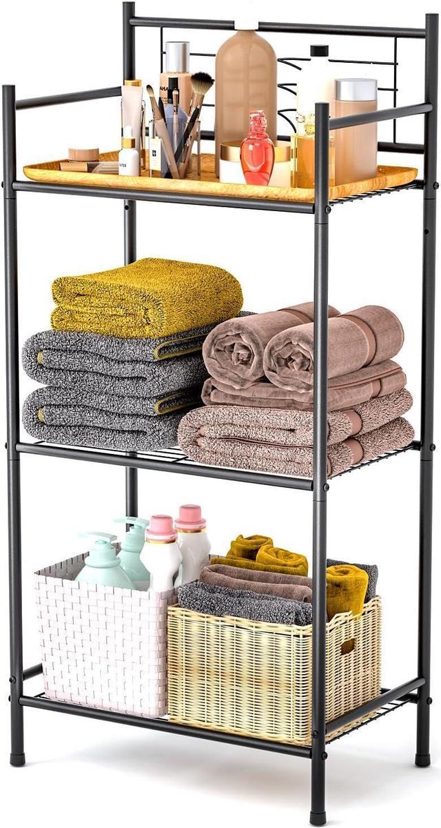 LEEDA 3 Tier Freestanding Multipurpose Storage Shelves Heavy Duty Metal Shelving Unit Display Plants Flowers Bath Essentials for Kitchen Bathroom Office Black Newegg