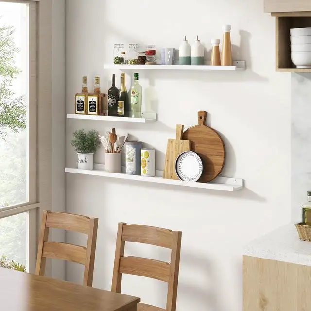 Alt view image 6 of 7 - Picture Ledge Shelf, Floating Shelves for Wall, 36" W Set of 2, White
