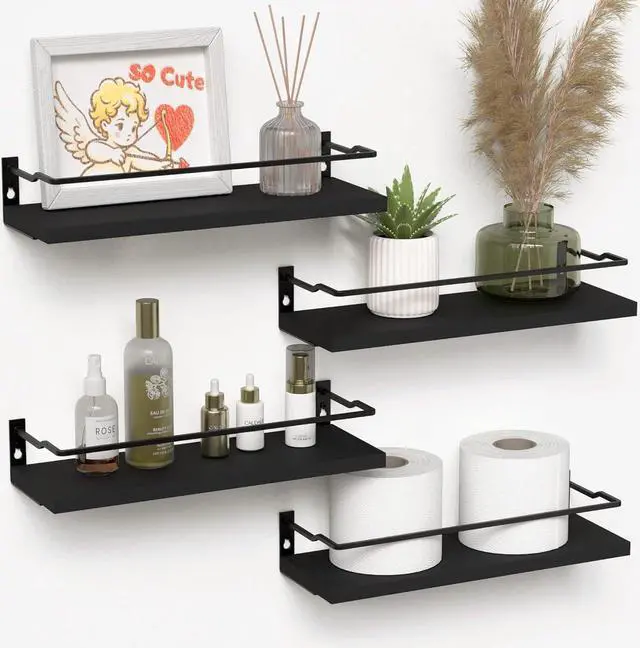 Main image of RICHER HOUSE Floating Shelves Bathroom, Small Wall Shelf Over Toilet 4 Set