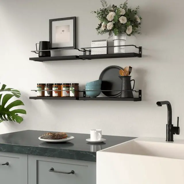 Alt view image 6 of 7 - RICHER HOUSE Floating Shelves Bathroom, Small Wall Shelf Over Toilet 4 Set