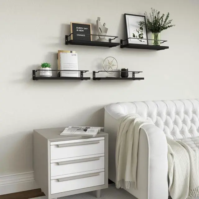 Alt view image 7 of 7 - RICHER HOUSE Floating Shelves Bathroom, Small Wall Shelf Over Toilet 4 Set