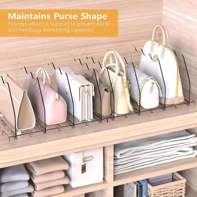Alt view image 5 of 7 - Ronlap Purse Storage Organizer for Closet Clear Shelf Dividers Rack, 2 Pack