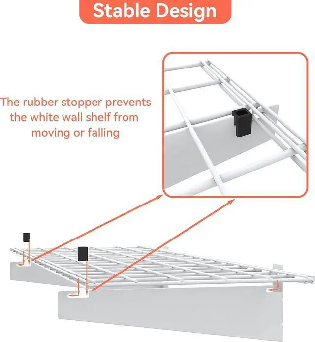 Alt view image 4 of 7 - TORACK 2-Pack Garage Wall Shelves, 15"x45" Wall Mounted Wire Shelves