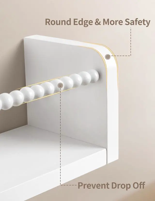 Alt view image 6 of 7 - Maxpeuvon Nursery Book Shelves for Wall, White Floating Shelves Set of 3