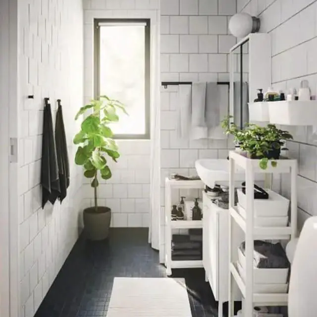 Alt view image 4 of 6 - HIEEY 4 Tier Bathroom Shelf,Bathroom Rack, Shelves Organizer, for Laundry Pantry Kitchen Narrow Places
