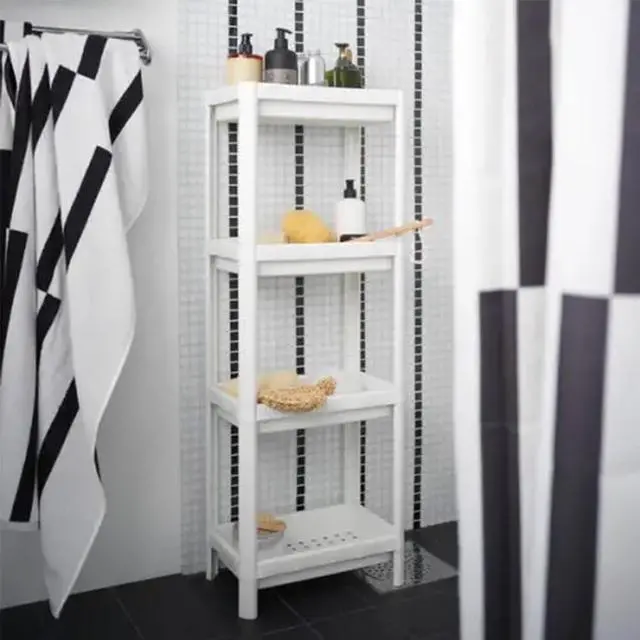 Alt view image 5 of 6 - HIEEY 4 Tier Bathroom Shelf,Bathroom Rack, Shelves Organizer, for Laundry Pantry Kitchen Narrow Places