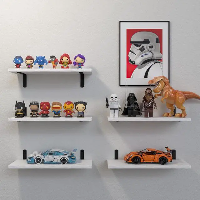 Alt view image 5 of 7 - DOLLFIO Floating Wall Shelves, Decor & Storage, White, 16.5'', 5Pcs
