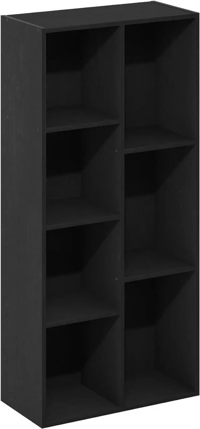 Alt view image 6 of 7 - Furinno LUDER Book Shelf, 7-Cube Bookshelf, Bookcase with Open Shelves, 9.4 x 19.5 x 41.7, Easy Assembly, for Living Room, Bedroom, Home Office, Blackwood