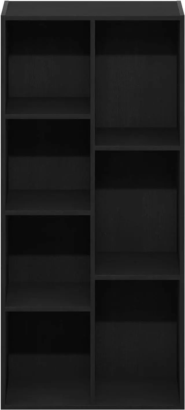 Alt view image 7 of 7 - Furinno LUDER Book Shelf, 7-Cube Bookshelf, Bookcase with Open Shelves, 9.4 x 19.5 x 41.7, Easy Assembly, for Living Room, Bedroom, Home Office, Blackwood
