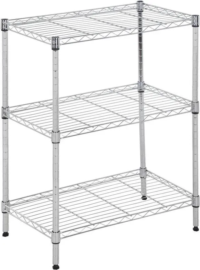 Main image of PayLessHere | 3-Tier Wire Shelf | 23"x13"x30" | Chrome | Adjustable Racks | Heavy-Duty Storage Shelves, Holds Upto 450 lbs | Rust-Resistant, No-Tool Assembly | for Home, Garage Shelving