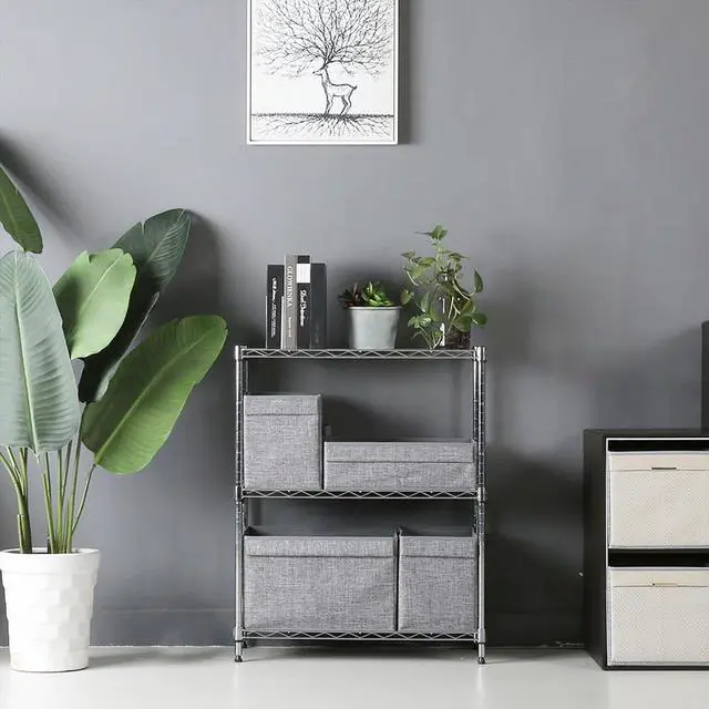 Alt view image 2 of 7 - PayLessHere | 3-Tier Wire Shelf | 23"x13"x30" | Chrome | Adjustable Racks | Heavy-Duty Storage Shelves, Holds Upto 450 lbs | Rust-Resistant, No-Tool Assembly | for Home, Garage Shelving