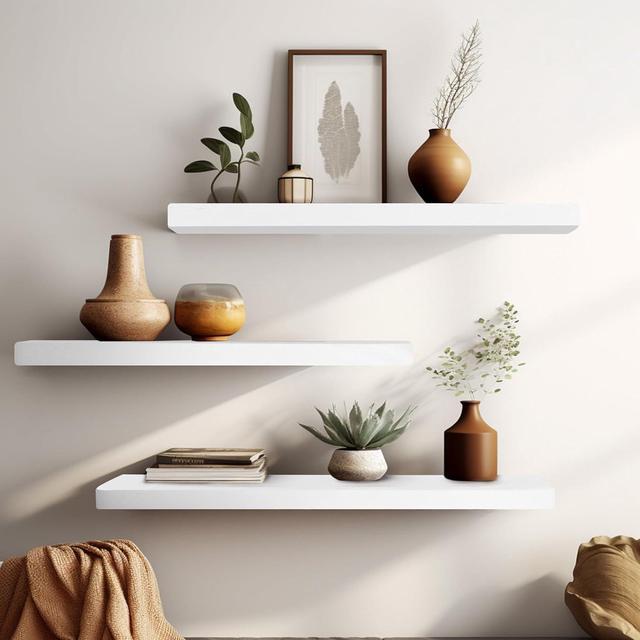 Floating Shelves Wall Mounted Set shops of 3, Rustic Wood Wall Shelves