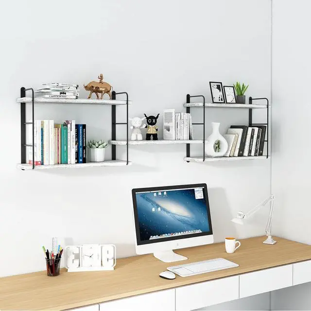 Alt view image 4 of 7 - Shelves on Wall, Floating Bookshelves, Shelves for Room Wall (Washed White)