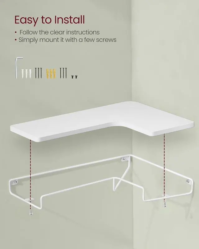 Alt view image 6 of 6 - VASAGLE Corner Shelf Wall Mount Set of 2, Small Corner Floating Shelves