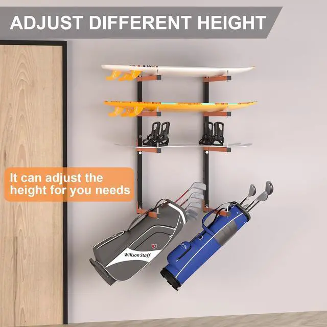 Alt view image 7 of 7 - Lumber Storage Rack Wall Mount, Foldable 8-Level Wood Storage Rack