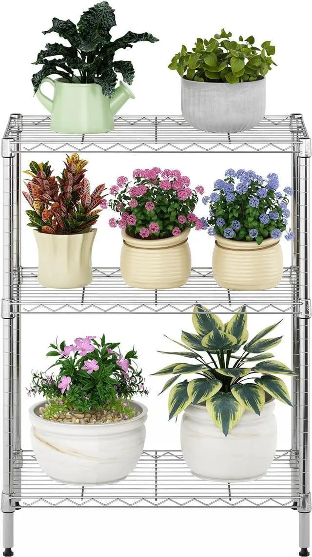 Alt view image 4 of 6 - Furinno Wayar 3-Tier Metal Storage Shelf Rack, 23 x 13 x 30, Stainless Steel