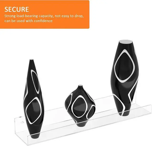 Alt view image 6 of 6 - 18'' Clear Acrylic Bookshelf 2 Pack, Acrylic Floating Book Shelves, Wall Mounting Invisible Ledge Book Shelf