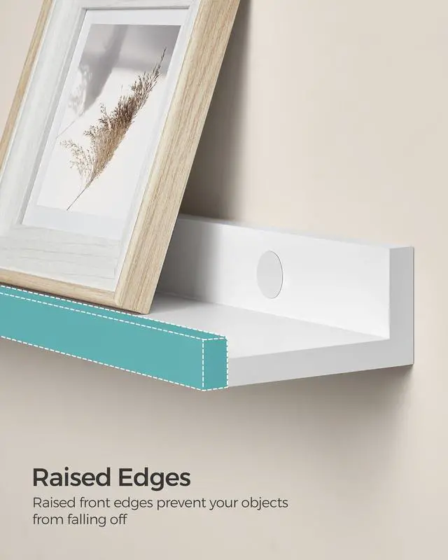 Alt view image 6 of 7 - SONGMICS CUSTOS Collection - Floating Shelves, Set of 3 Wall Shelves, 31.5-Inch Wide, for Photo Frames and Trinkets, for Living Room, Home Office, Kitchen, Bathroom, White ULWS081W01
