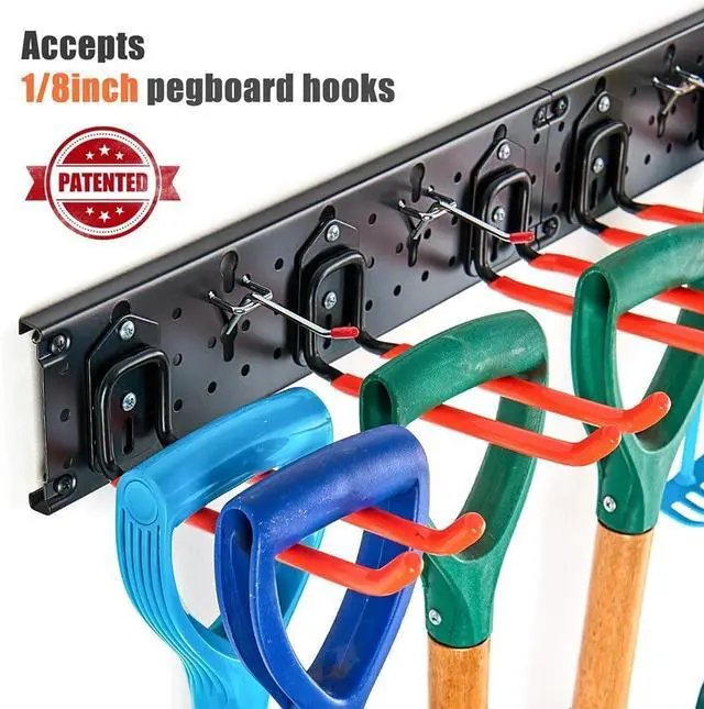 Alt view image 4 of 7 - Ultrawall Multi-Storage Garage Hooks, Wall-Mounted Garden Tool Organizer