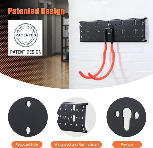 Alt view image 5 of 7 - Ultrawall Multi-Storage Garage Hooks, Wall-Mounted Garden Tool Organizer