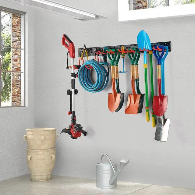 Alt view image 7 of 7 - Ultrawall Multi-Storage Garage Hooks, Wall-Mounted Garden Tool Organizer