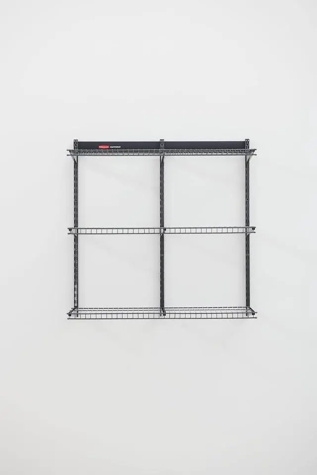 Alt view image 2 of 7 - Rubbermaid Fasttrack Rail Storage 36"x12" 3-Shelf Kit, 350 lbs. Per Shelf, for Home/Garage/Shed/Workshop Organization