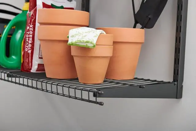 Alt view image 3 of 7 - Rubbermaid Fasttrack Rail Storage 36"x12" 3-Shelf Kit, 350 lbs. Per Shelf, for Home/Garage/Shed/Workshop Organization