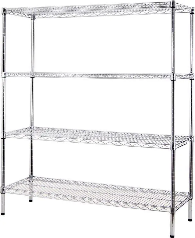 Main image of 24" Deep x 42" Wide x 54" High 4 Tier Chrome Wire Shelving Kit | NSF Commercial Storage Rack Unit