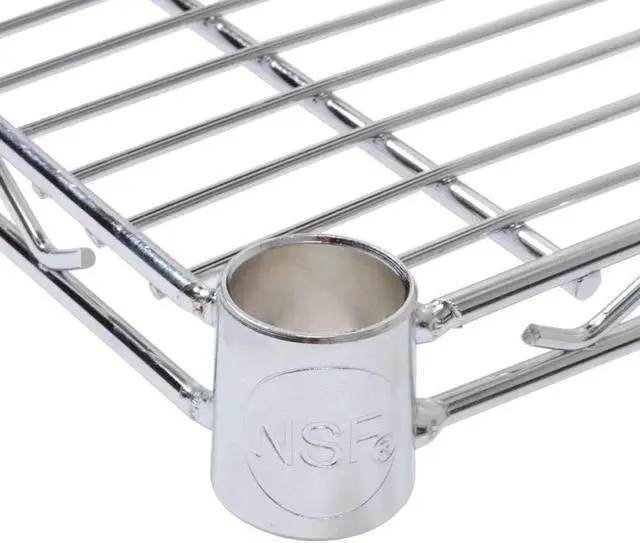 Alt view image 3 of 5 - 24" Deep x 42" Wide x 54" High 4 Tier Chrome Wire Shelving Kit | NSF Commercial Storage Rack Unit
