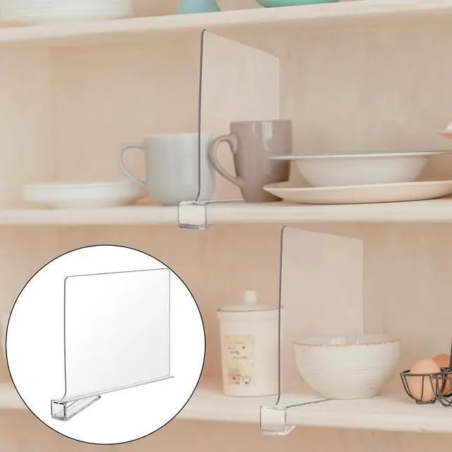 Alt view image 5 of 7 - Boao 8 Pcs Shelf Dividers for Closet Organization Acrylic Clear Shelf Divider Purse Organizer Handbag Separator Bookshelf Divider for Closet Bedroom Kitchen Office Cabinet Bathroom