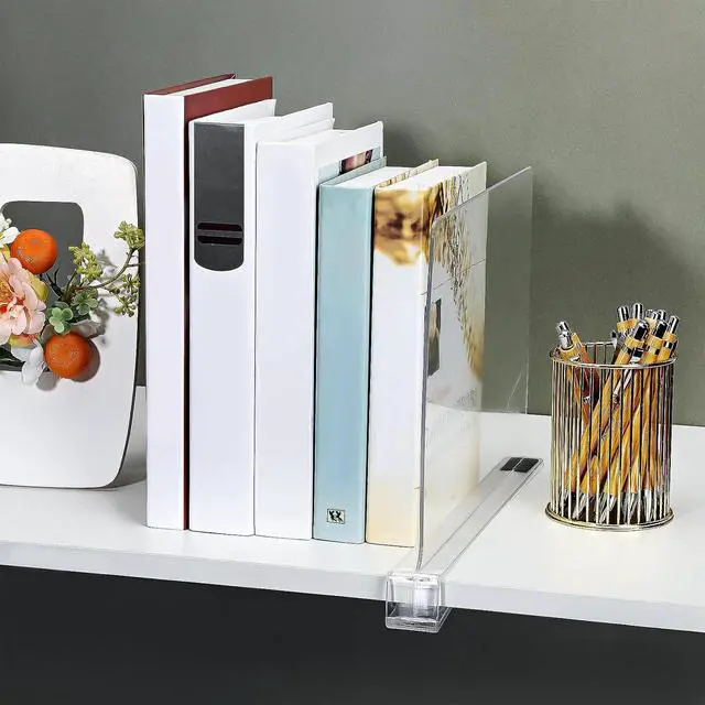 Alt view image 6 of 7 - Boao 8 Pcs Shelf Dividers for Closet Organization Acrylic Clear Shelf Divider Purse Organizer Handbag Separator Bookshelf Divider for Closet Bedroom Kitchen Office Cabinet Bathroom