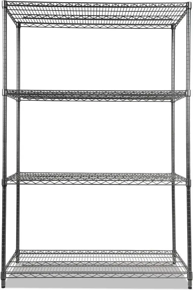 Alt view image 4 of 7 - Alera Wire Shelving Starter Kit, Four-Shelf, 48w x 24d x 72h, Black Anthracite