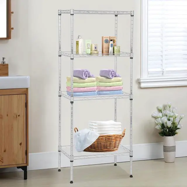 Alt view image 7 of 7 - 4 Tier Storage Shelves, Adjustable Wire Shelf Rack 18 x 12 x 44