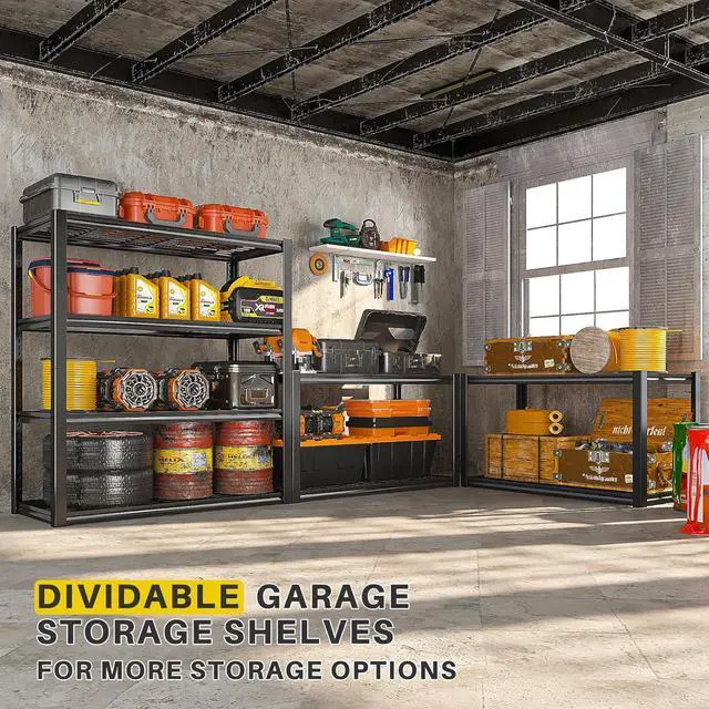 Alt view image 5 of 7 - REIBII 40" W Storage Shelves with Wire Mesh Panels for Garage Organization