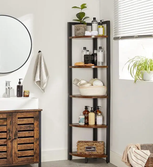 Alt view image 5 of 7 - VASAGLE 5 Tier Corner Shelf, Tall Bookshelf, Plant Stand