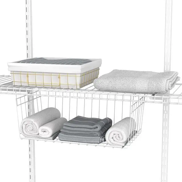 Alt view image 2 of 7 - ClosetMaid Wire Hanging Shelf Basket for Storage, Organization in Closet or Pantry, No Assembly or Installation, Durable, White