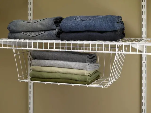 Alt view image 6 of 7 - ClosetMaid Wire Hanging Shelf Basket for Storage, Organization in Closet or Pantry, No Assembly or Installation, Durable, White